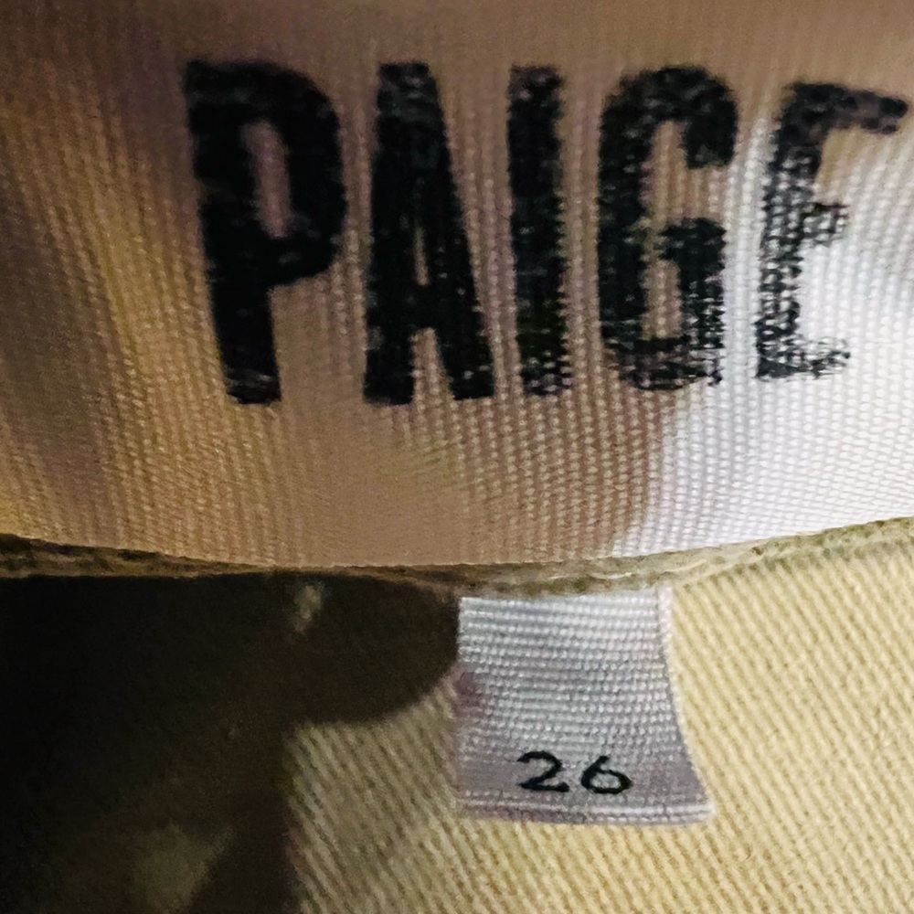 PAIGE Verdugo Moto Skinny Jeans Women’s 26 Olive Green Zip Detail Mid Rise - Picture 6 of 12